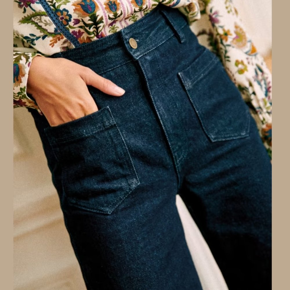 Sezane Eric Trousers in Indigo Sz 4 NWT